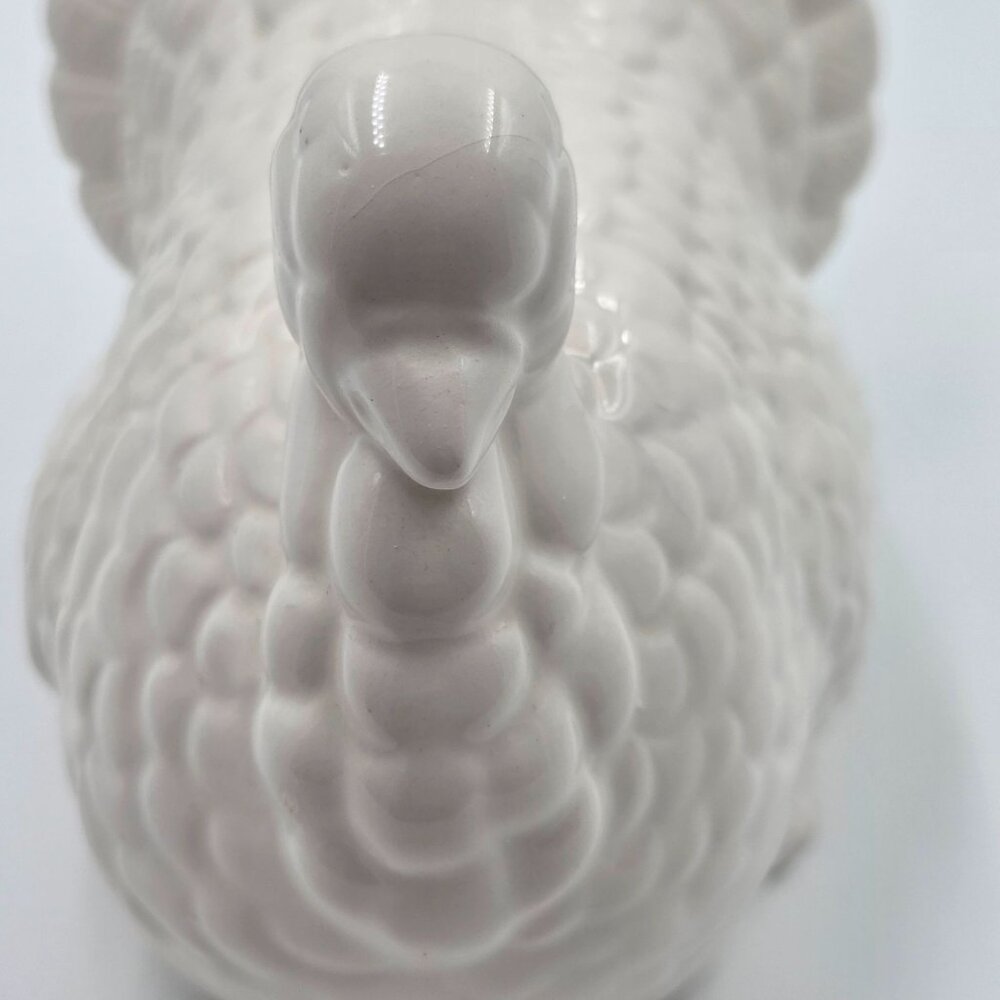 Mid-Century White Ceramic Turkey Candleholder Pair Vintage Thanksgiving Decor - Picture 12 of 12
